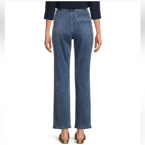 J. McLaughlin Rainey Stretch Straight Leg Slit Front Jeans Size 2 - Picture 2 of 13